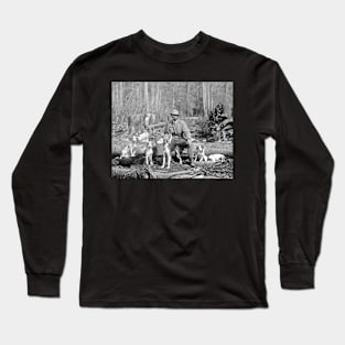 Hunter with his Hounds, 1897. Vintage Photo Long Sleeve T-Shirt